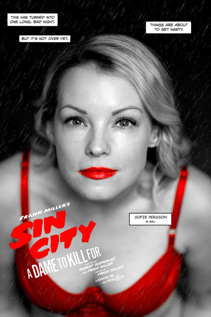 Sin City influerad bild på kvinna
